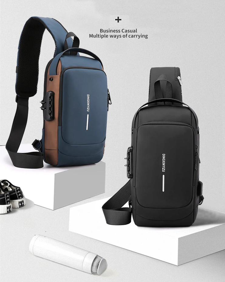 Fashionable and Functional Chest Bag for Men - Anti-Theft, Waterproof and USB Charging