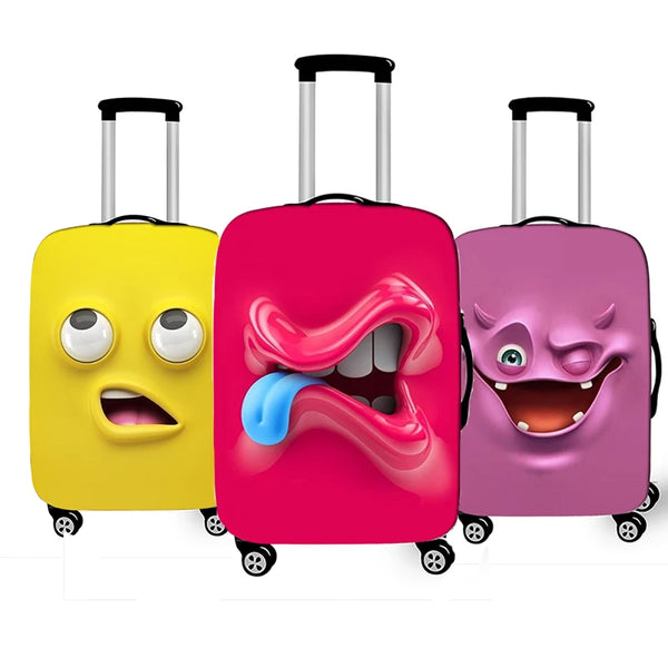 Funny Face Expression Travel Luggage Cover Protector