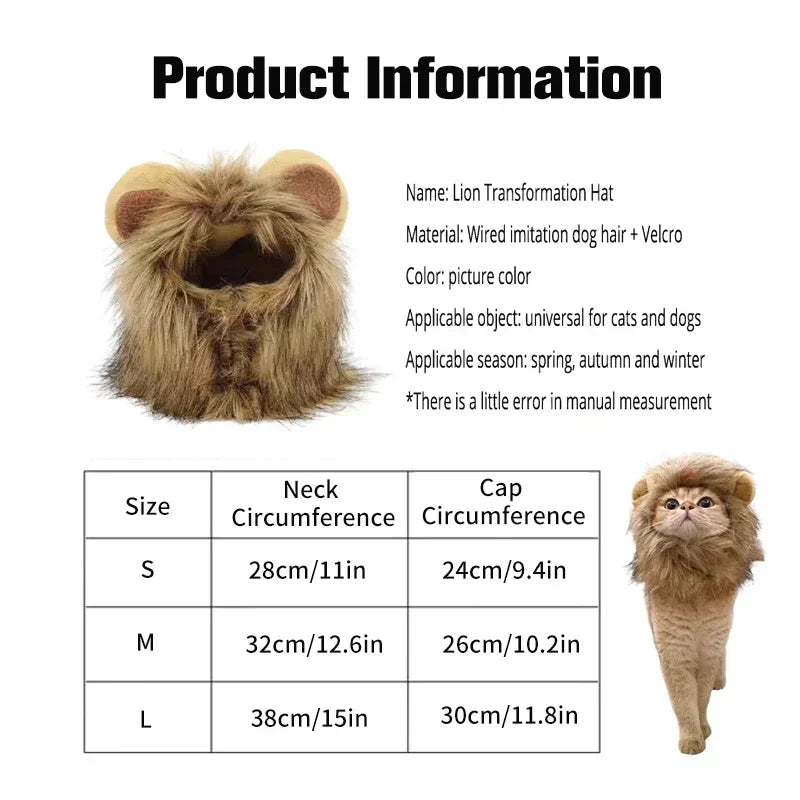 Cute Lion Mane Luxury Cat Costume Wig