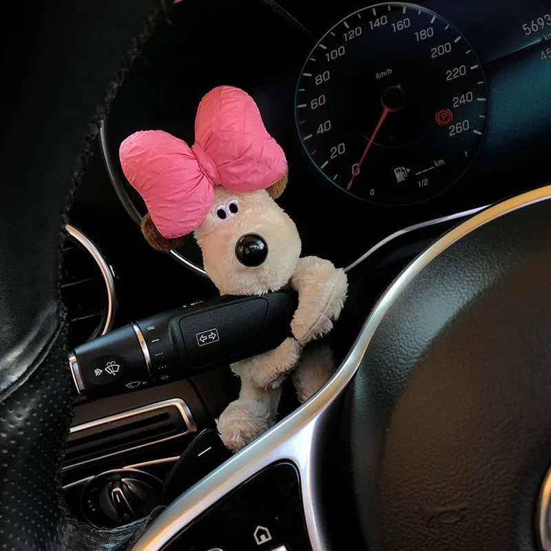 DashBuddy™ – Plush Puppy Car Ornament for Dashboard, Turn Signal, or Wiper Decoration