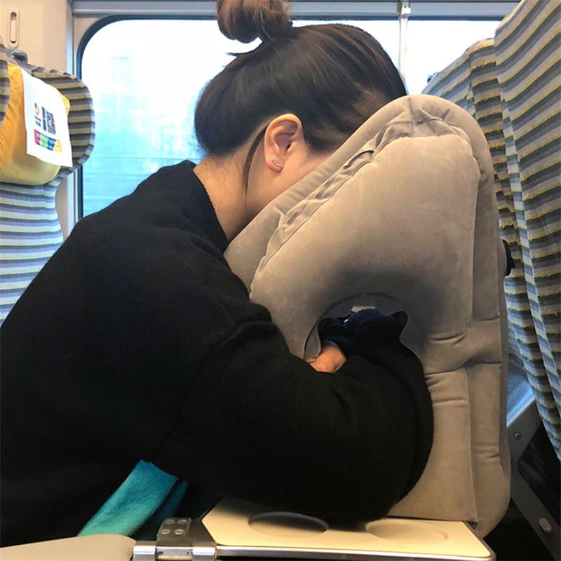 Airplane Neck Head Nap Pillows Travel Pillow Inflatable Air Cushion Nap Rest