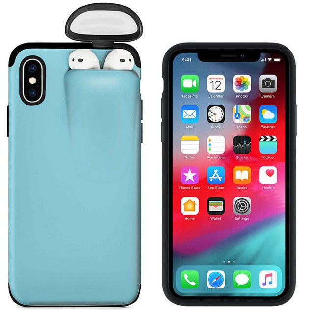 Iphone case with AirPods Holder