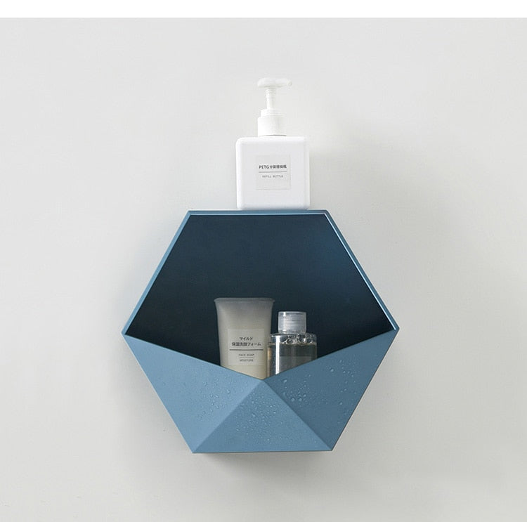 Nordic wall-mounted Geometric Punch-free Hexagon Decoration Shelf