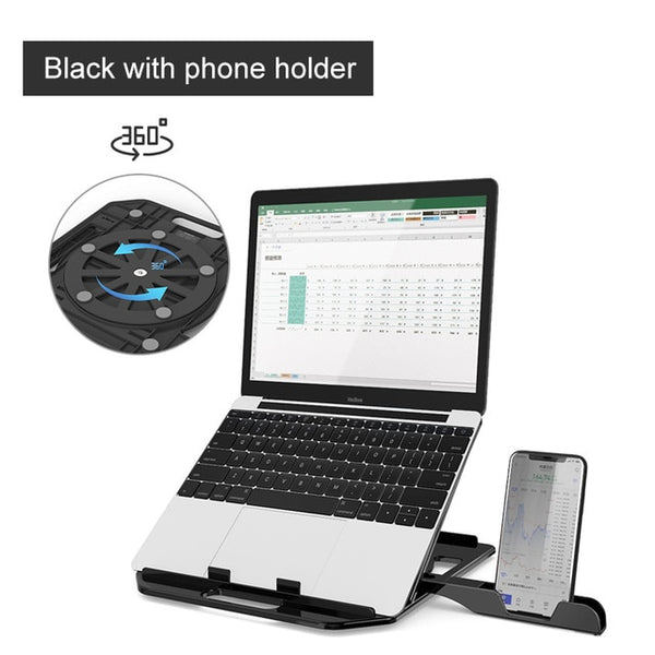 Adjustable Laptop Stand With a Phone Holder