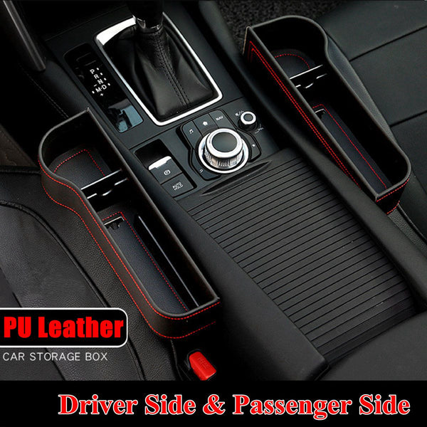 Leather Left/Right Universal Driver Side Seat Gap Organizer Box Phone Holder Black/Beige/Red