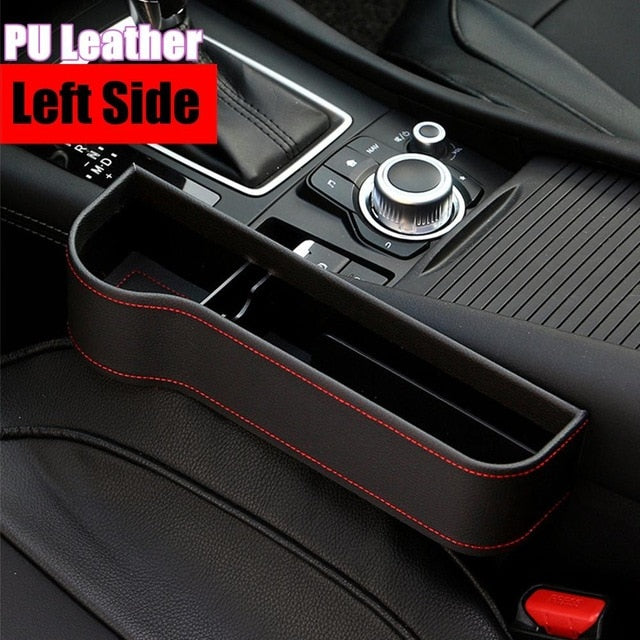 Leather Left/Right Universal Driver Side Seat Gap Organizer Box Phone Holder Black/Beige/Red
